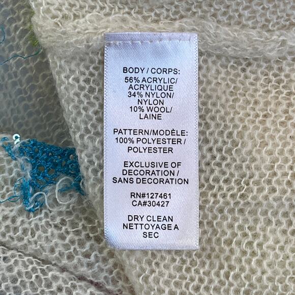 Wild Fox White Label Shredded Stars Sheer Mohair Sweater Size XS - Picture 6 of 6